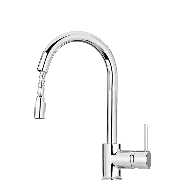 Single Handle Pull-down<br />kitchen Faucet Spout Rotates.